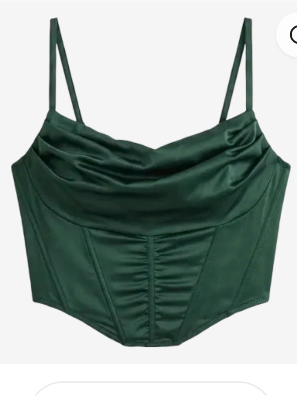 Urban Outfitters Dark Green Satin Cowl Corset Camisole